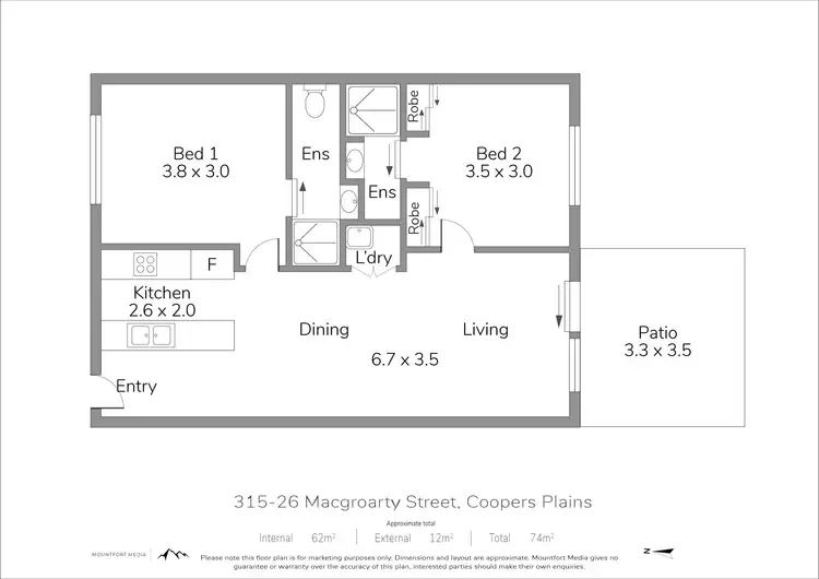 Floorplan of Homely apartment listing, 315/26 Macgroarty Street, Coopers Plains QLD 4108