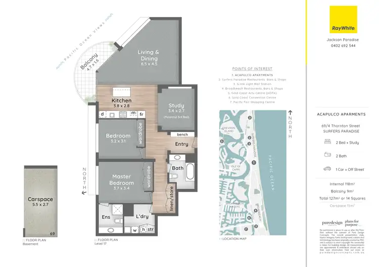 Floorplan of Homely unit listing, 69/4 Thornton Street, Surfers Paradise QLD 4217