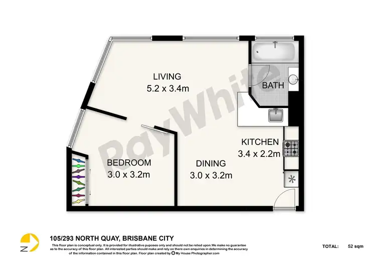 Floorplan of Homely apartment listing, 105/293 North Quay, Brisbane City QLD 4000