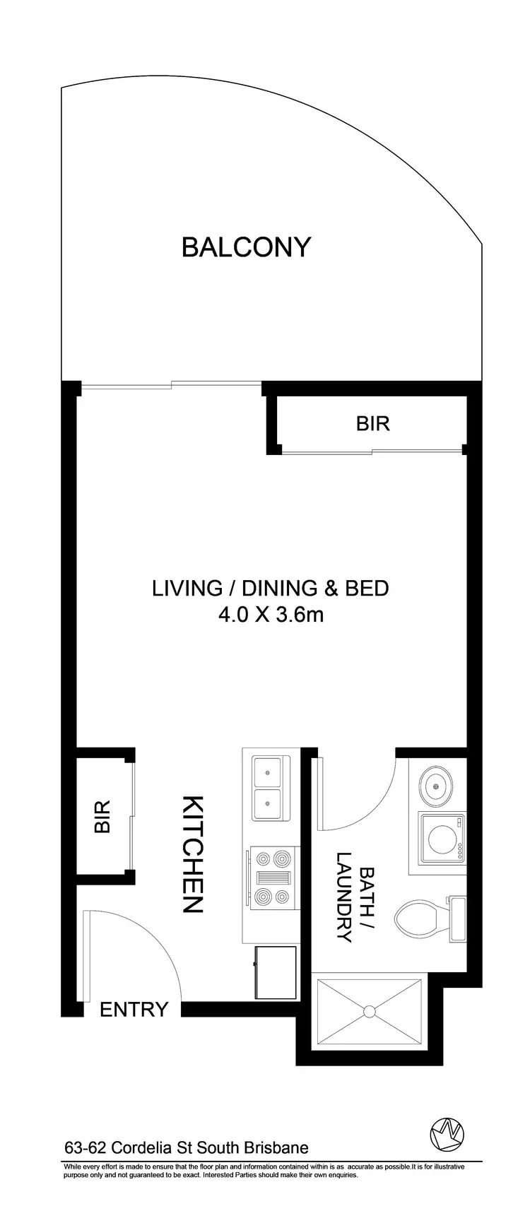 Floorplan of Homely apartment listing, 63/62 Cordelia Street, South Brisbane QLD 4101