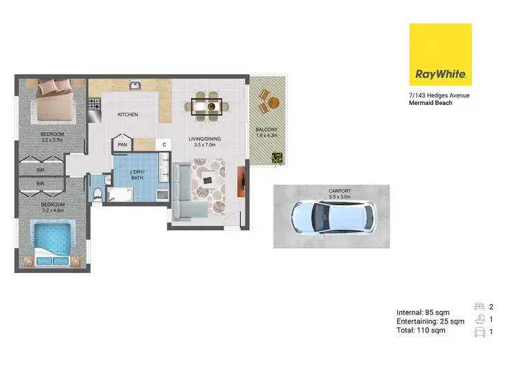 Floorplan of Homely unit listing, 7/143 Hedges Avenue, Mermaid Beach QLD 4218