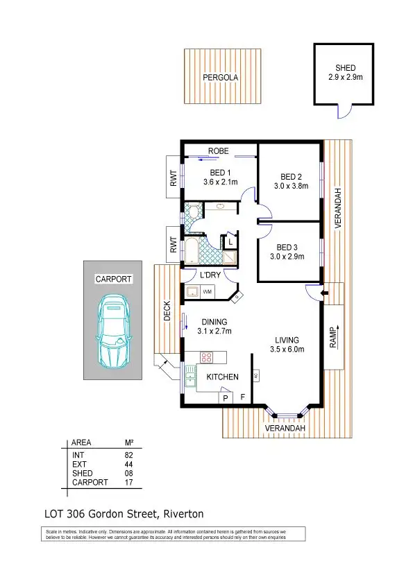 Floorplan of Homely house listing, 8 Gordon Street, Riverton SA 5412
