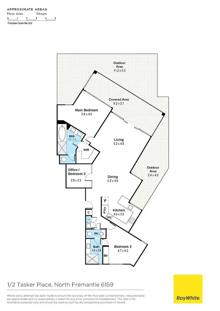 Floorplan of Homely apartment listing, 1/2 Tasker Place, North Fremantle WA 6159