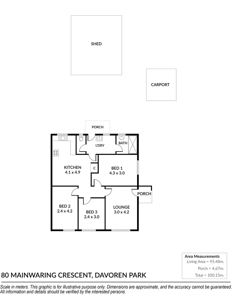 Floorplan of Homely house listing, 80 Mainwaring Crescent, Davoren Park SA 5113