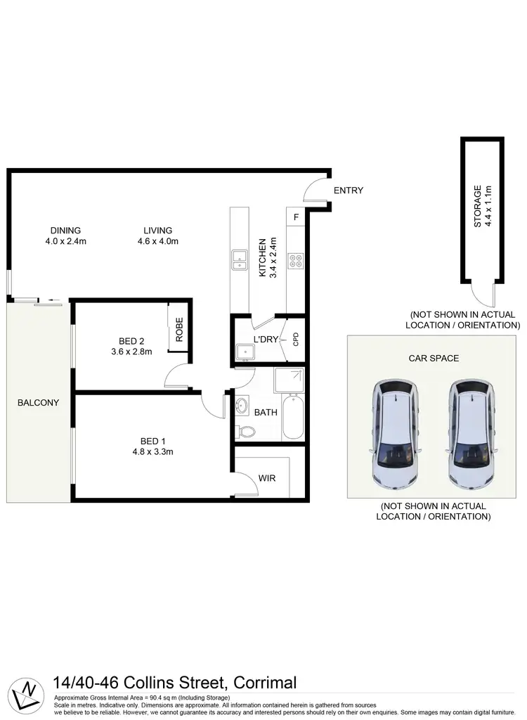 Floorplan of Homely unit listing, 14/40-46 Collins Street, Corrimal NSW 2518