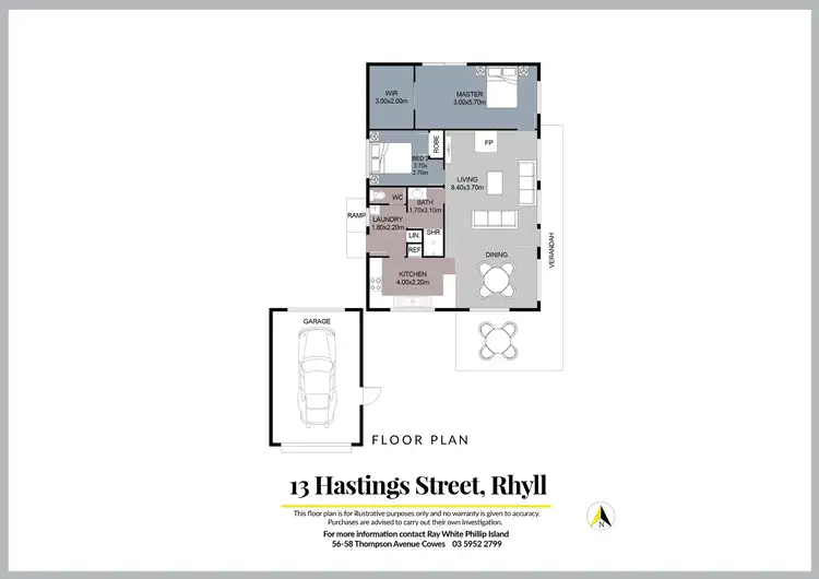 Floorplan of Homely house listing, 13 Hastings Street, Rhyll VIC 3923