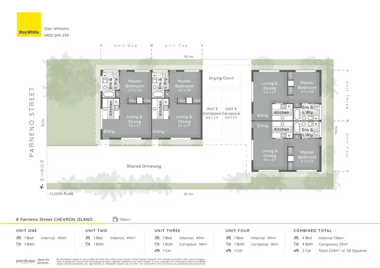 Floorplan of Homely block of units listing, 1, 2, 3 & 4/8 Parneno Street, Chevron Island QLD 4217