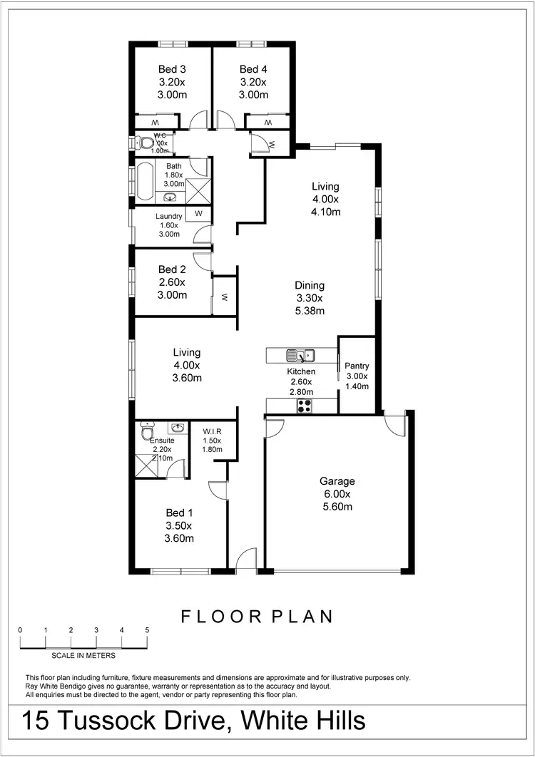 Floorplan of Homely house listing, 15 Tussock Drive, White Hills VIC 3550