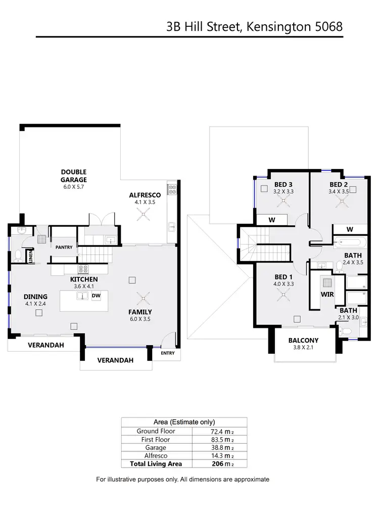 Floorplan of Homely house listing, 3B Hill Street, Kensington SA 5068