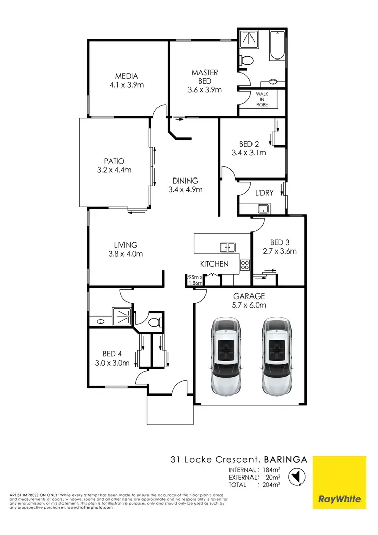 Floorplan of Homely house listing, 31 Locke Crescent, Baringa QLD 4551