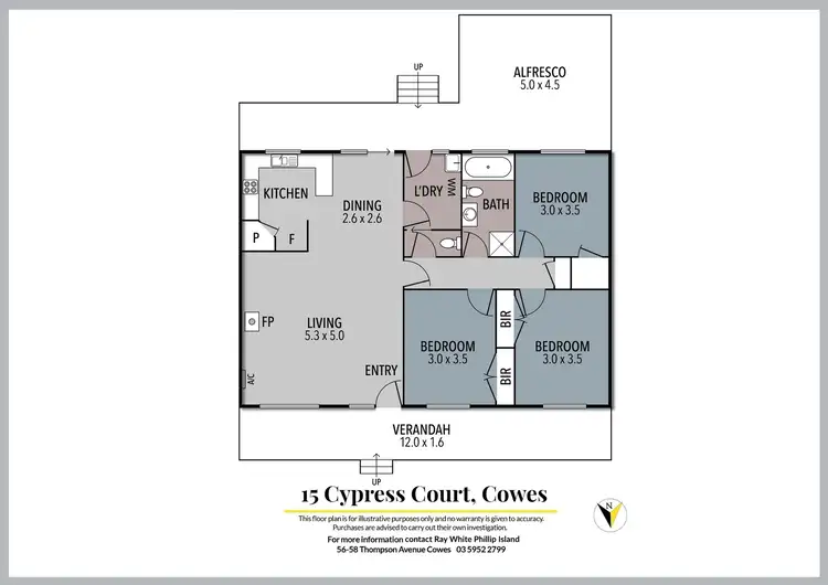 Floorplan of Homely house listing, 15 Cypress Court, Cowes VIC 3922