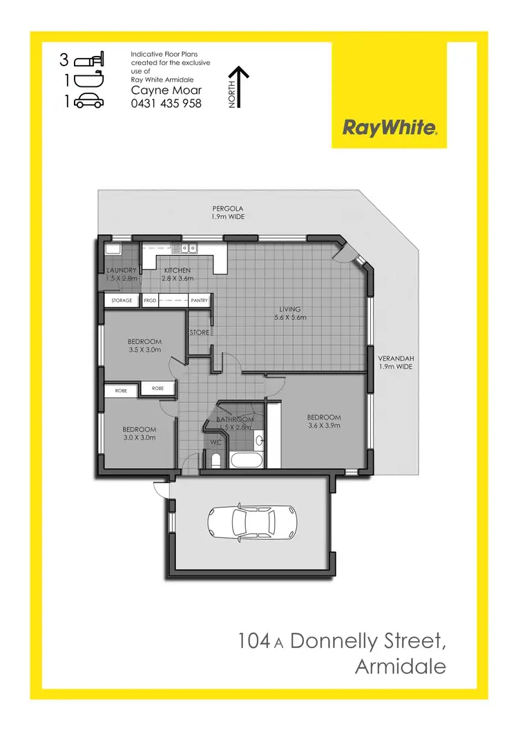 Floorplan of Homely unit listing, 104a Donnelly Street, Armidale NSW 2350