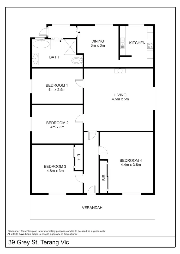 Floorplan of Homely house listing, 39 Grey Street, Terang VIC 3264