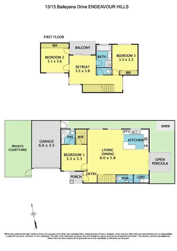 Floorplan of Homely townhouse listing, 13/13 Baileyana Drive, Endeavour Hills VIC 3802
