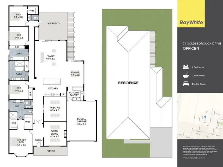 Floorplan of Homely house listing, 74 Goldsborough Drive, Officer VIC 3809