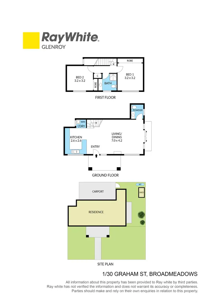 Floorplan of Homely townhouse listing, 1/30 Graham Street, Broadmeadows VIC 3047