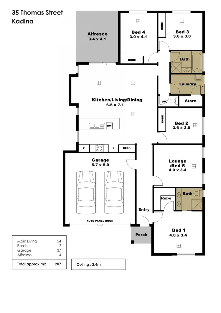 Floorplan of Homely house listing, 35 Thomas Street, Kadina SA 5554