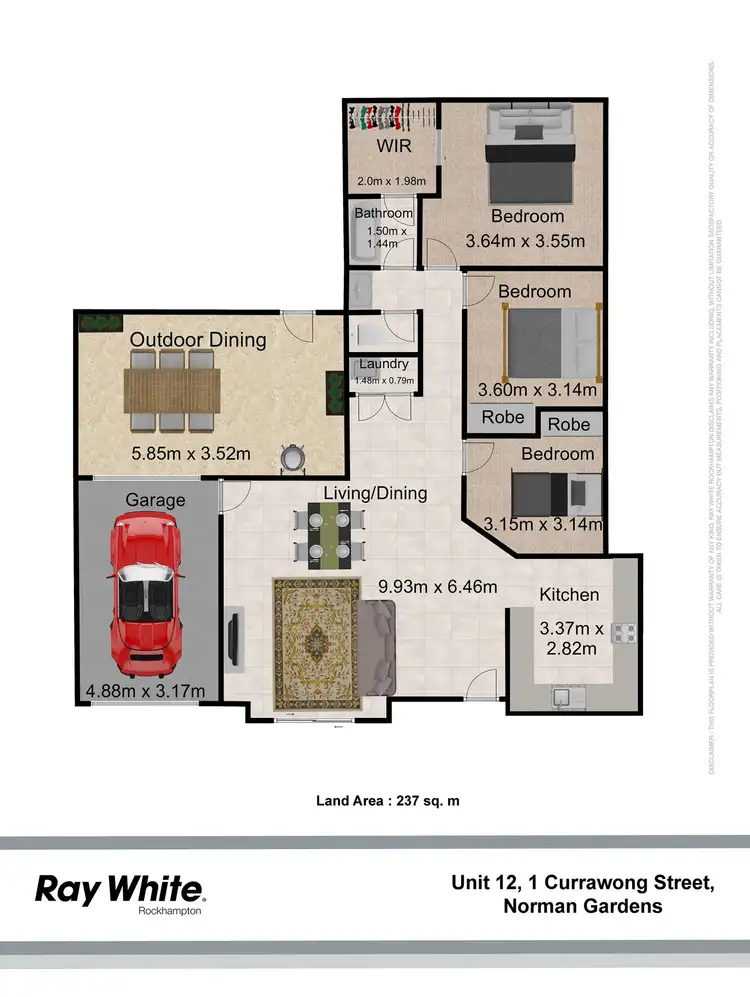 Floorplan of Homely unit listing, 12/1 Currawong Street, Norman Gardens QLD 4701