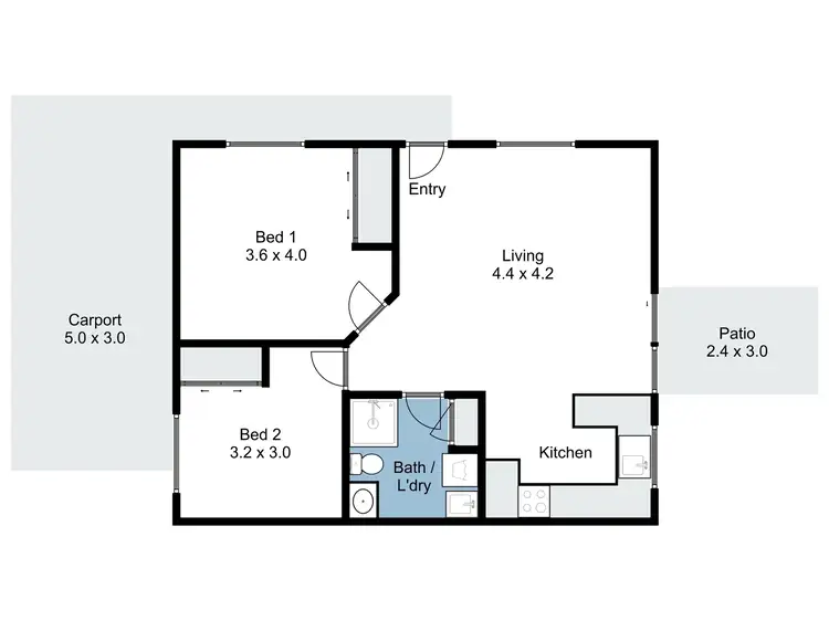 Floorplan of Homely unit listing, 1/4 Calder Street, Benalla VIC 3672