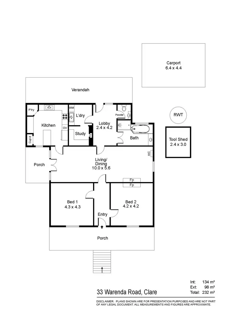 Floorplan of Homely house listing, 33 Warenda Road, Clare SA 5453