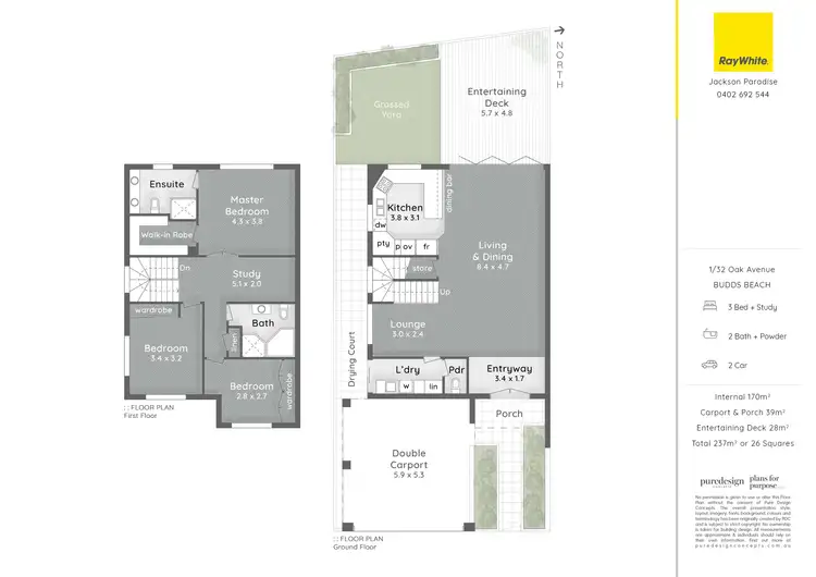 Floorplan of Homely semi-detached listing, 1/32 Oak Avenue, Surfers Paradise QLD 4217