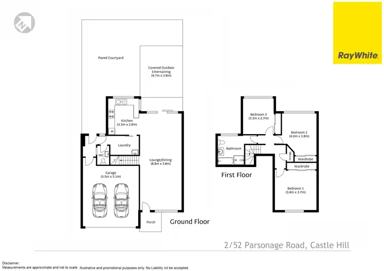 Floorplan of Homely townhouse listing, 2/52 Parsonage Road, Castle Hill NSW 2154