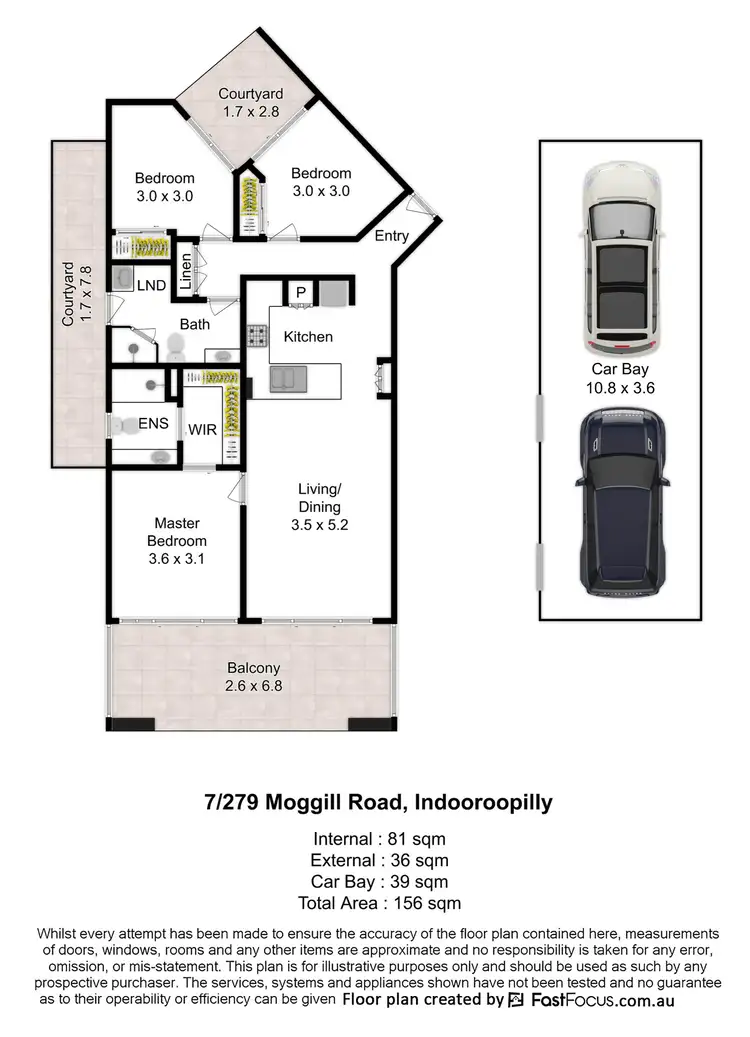 Floorplan of Homely unit listing, 7/279 Moggill Road, Indooroopilly QLD 4068