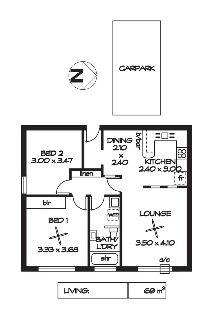 Floorplan of Homely unit listing, 20/317 Portrush Road, Norwood SA 5067