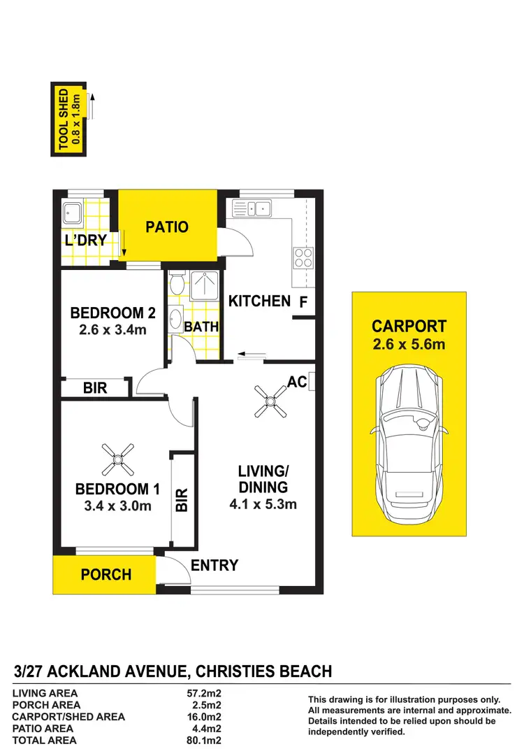 Floorplan of Homely unit listing, 3/27 Ackland Avenue, Christies Beach SA 5165