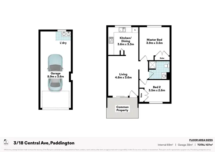 Floorplan of Homely apartment listing, 3/18 Central Avenue, Paddington QLD 4064
