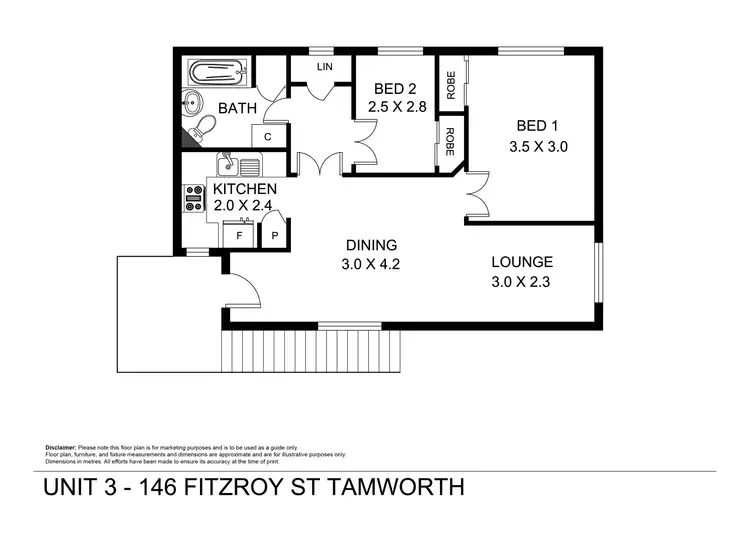Floorplan of Homely unit listing, 3/146 Fitzroy Street, Tamworth NSW 2340