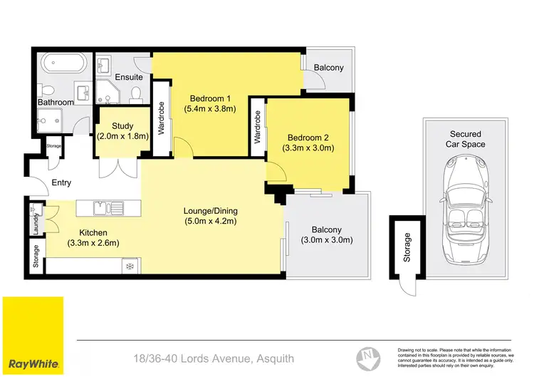 Floorplan of Homely apartment listing, 18/36-40 Lords Avenue, Asquith NSW 2077