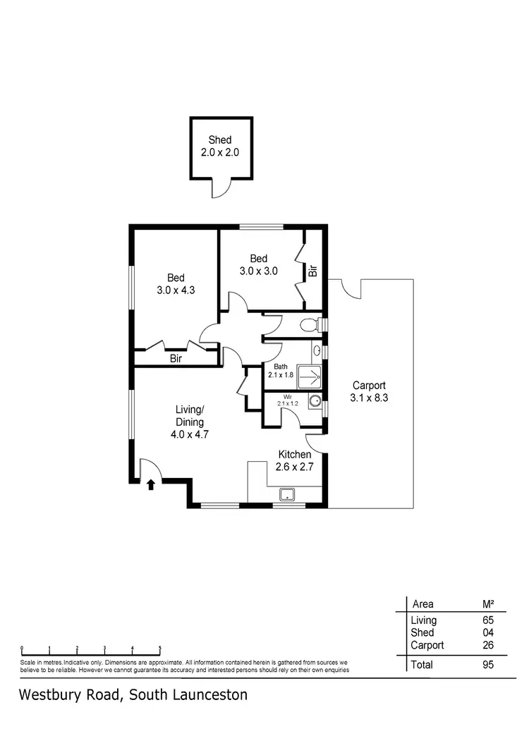 Floorplan of Homely unit listing, 2/343 Westbury Road, Prospect TAS 7250
