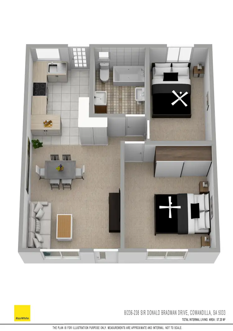 Floorplan of Homely unit listing, 8/236-238 Sir Donald Bradman Drive, Cowandilla SA 5033