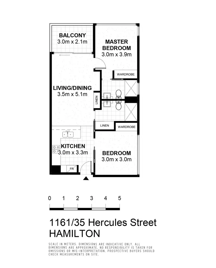 Floorplan of Homely apartment listing, 1611/35 Hercules Street, Hamilton QLD 4007
