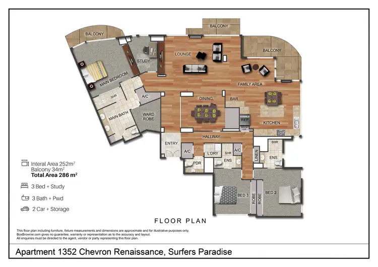 Floorplan of Homely apartment listing, 1352/23 Ferny Avenue, Surfers Paradise QLD 4217