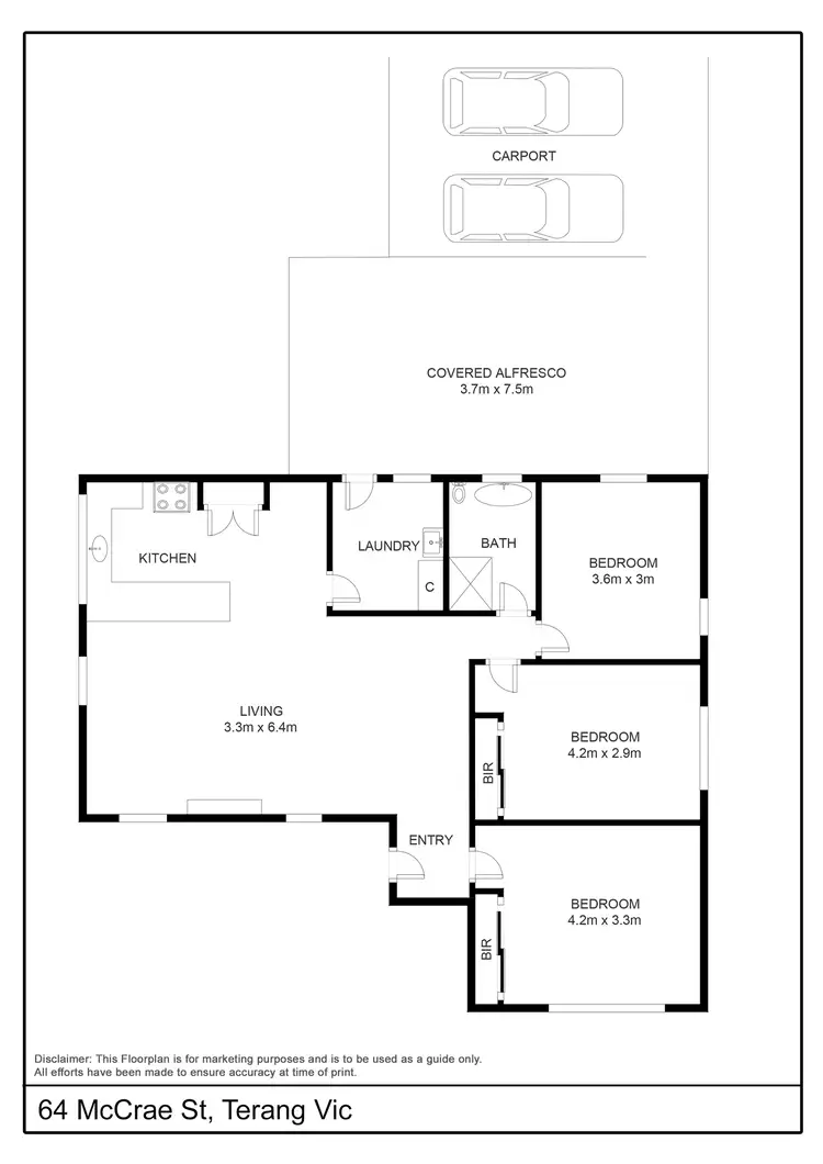 Floorplan of Homely house listing, 64 Mccrae Street, Terang VIC 3264