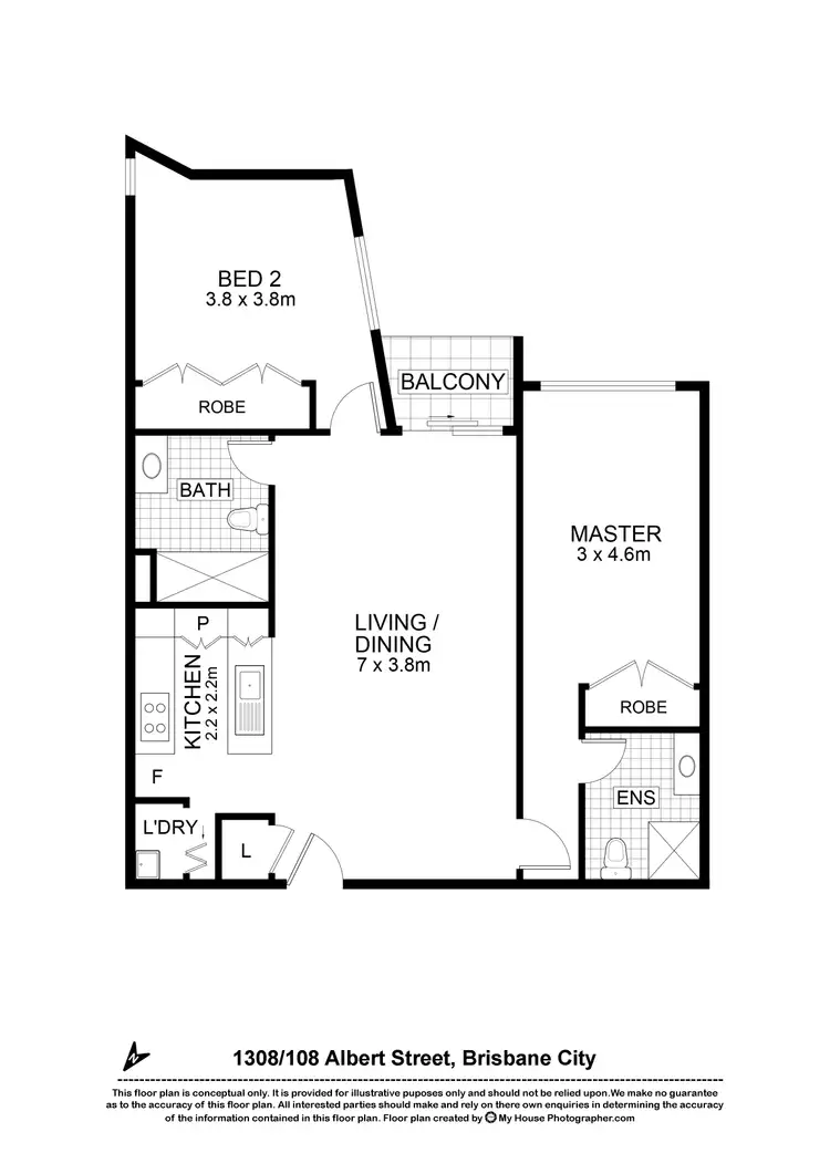 Floorplan of Homely apartment listing, 1308/108 Albert Street, Brisbane City QLD 4000