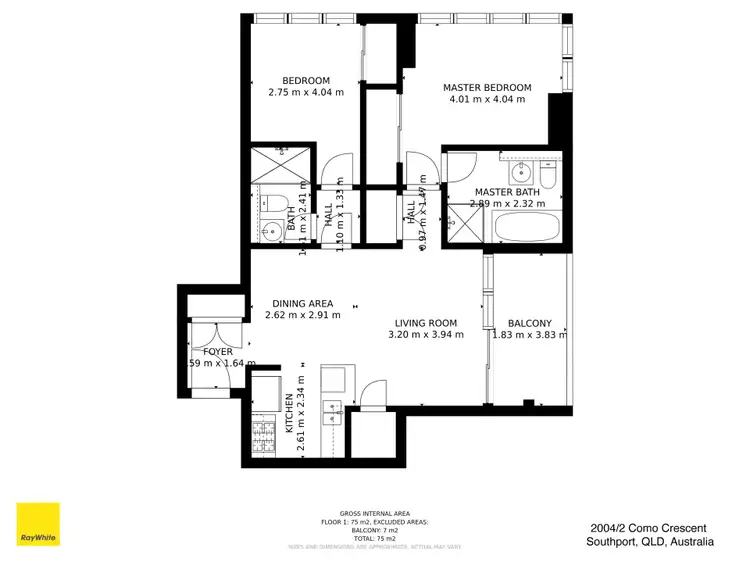 Floorplan of Homely apartment listing, 2004/2 Como Crescent, Southport QLD 4215