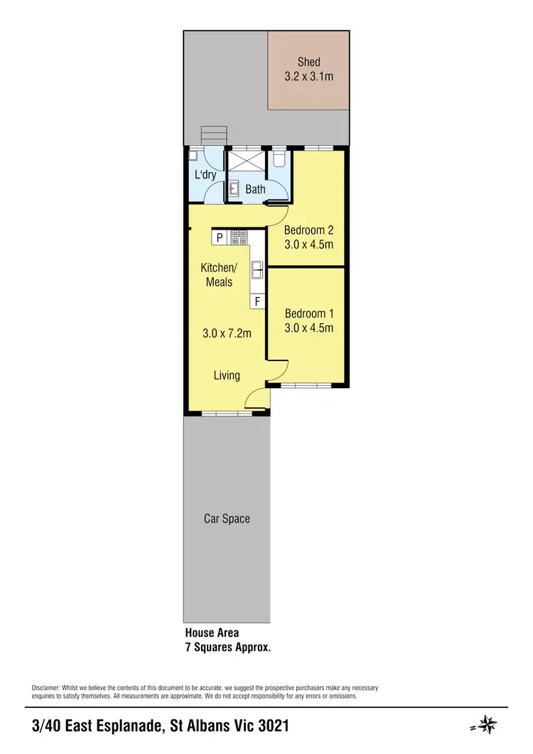 Floorplan of Homely unit listing, 3/40 East Esplanade, St Albans VIC 3021