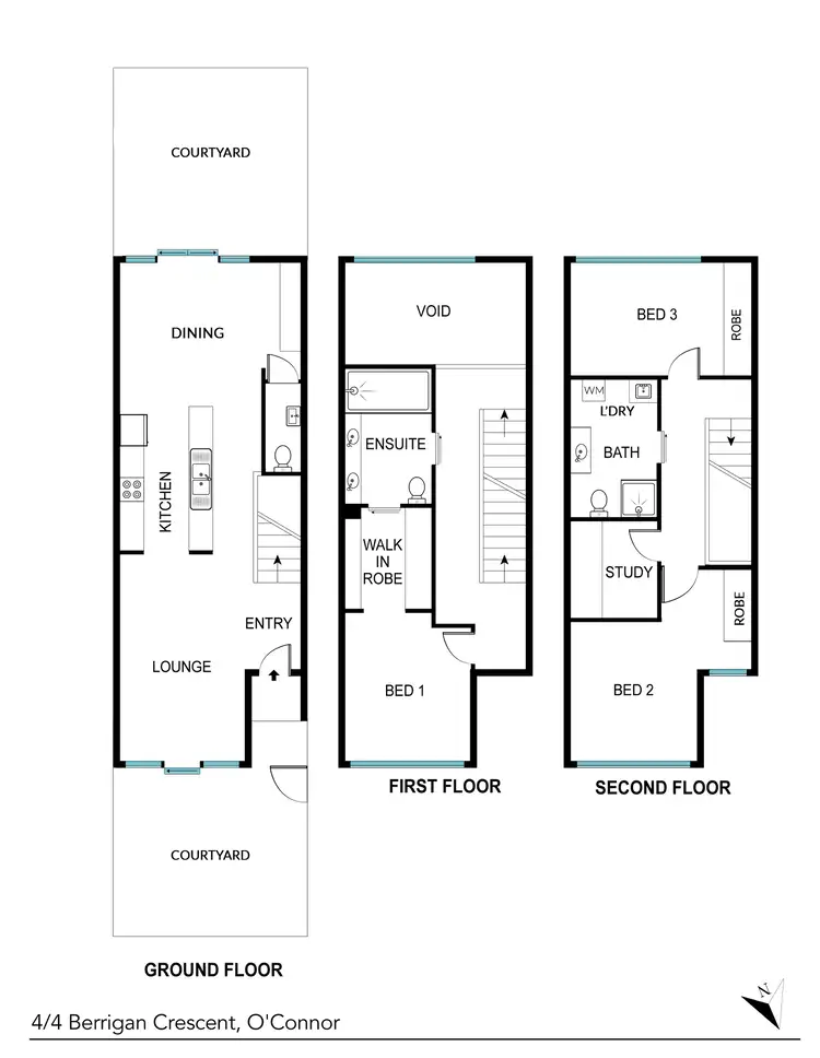Floorplan of Homely townhouse listing, 4/4 Berrigan Crescent, O'connor ACT 2602