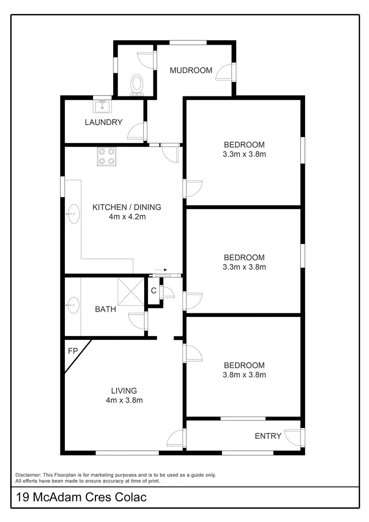 Floorplan of Homely house listing, 19 McAdam Crescent, Colac VIC 3250