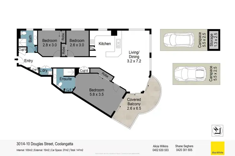 Floorplan of Homely unit listing, 301/4-10 Douglas Street, Coolangatta QLD 4225