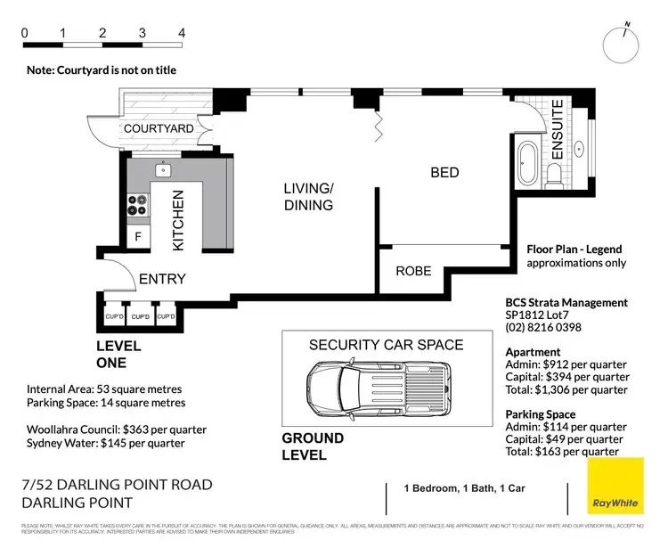 Floorplan of Homely apartment listing, 7/52 Darling Point Road, Darling Point NSW 2027