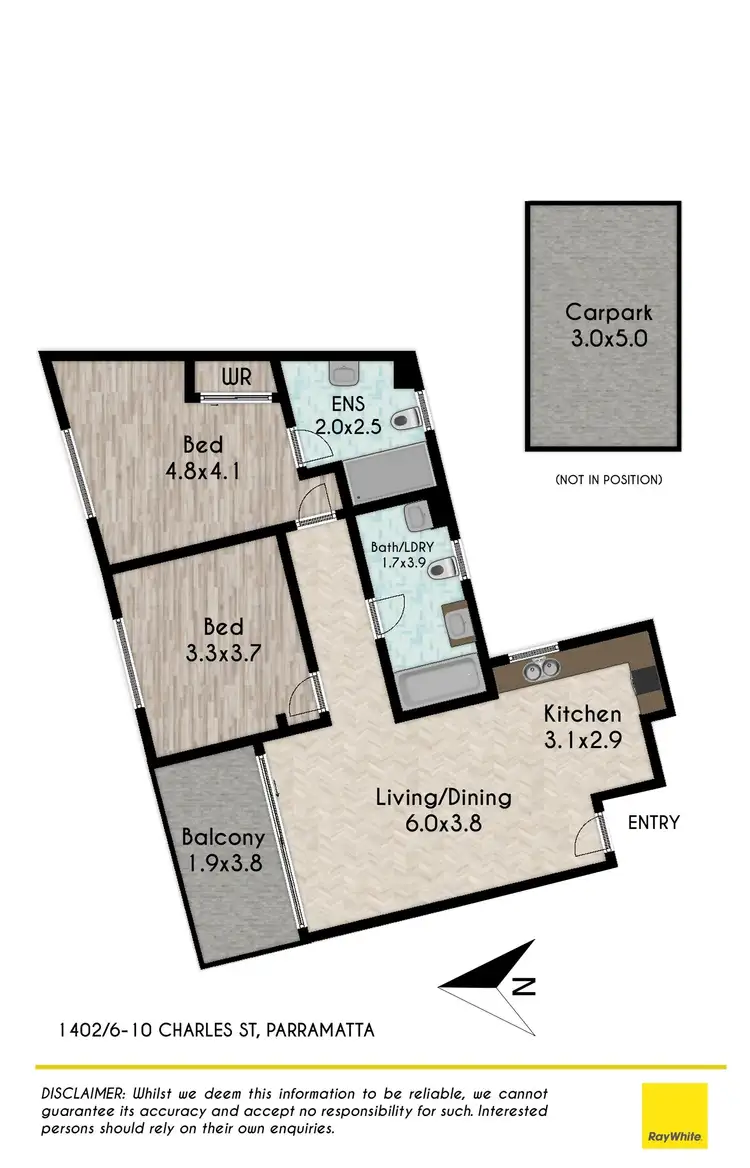 Floorplan of Homely apartment listing, 1402/6-10 Charles Street, Parramatta NSW 2150