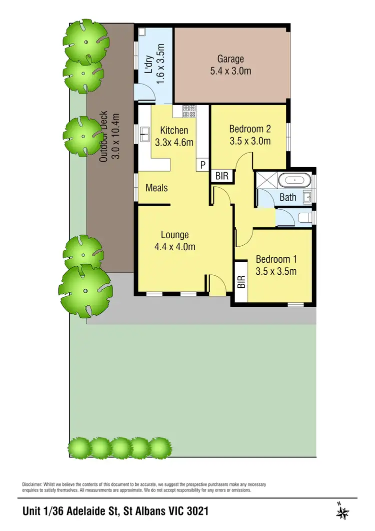 Floorplan of Homely unit listing, 1/36 Adelaide Street, St Albans VIC 3021