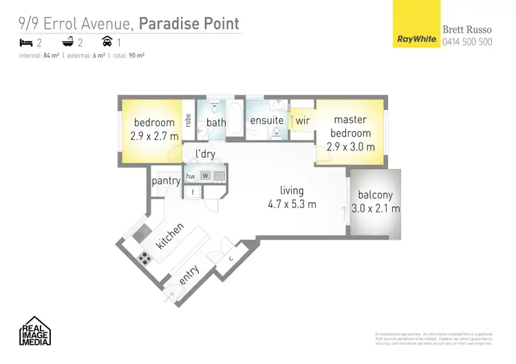 Floorplan of Homely unit listing, 9/9 Errol Avenue, Paradise Point QLD 4216