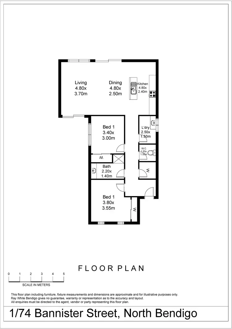 Floorplan of Homely house listing, 1/74 Bannister Street, North Bendigo VIC 3550