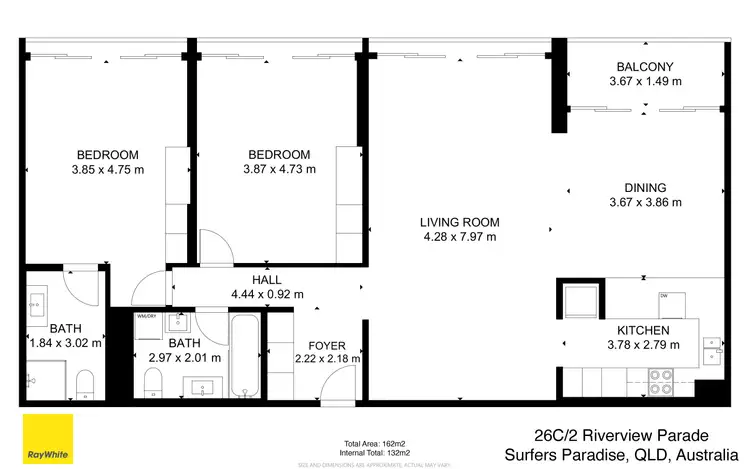 Floorplan of Homely apartment listing, 26C/2 Riverview Parade, Surfers Paradise QLD 4217