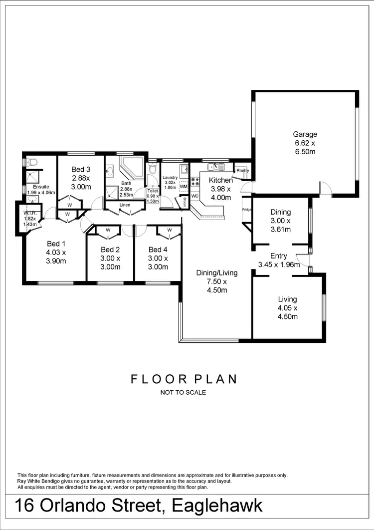 Floorplan of Homely house listing, 16 Orlando Street, Eaglehawk VIC 3556